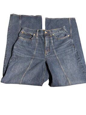 Madewell Superwide Leg Jeans Fair Trade Cert Blue Denim Baggy Skater Sz 28 NWT